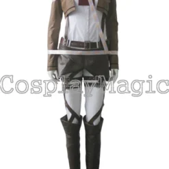 Attack On Titan Mikasa Ackerman Scouting Legion Uniform Faux Leather -Cosplay Magic Store 15701